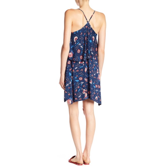 William Rast Elizabeth Floral Popover Blue Dress - Picture 2 of 4